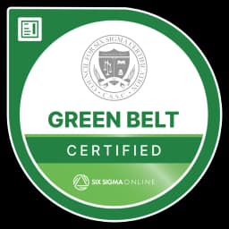 Six Sigma Green Belt certification badge